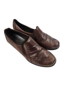 Clarks Loafers Partridge Womens Size 8.5M Brown Leather 89487 Slip On Shoes